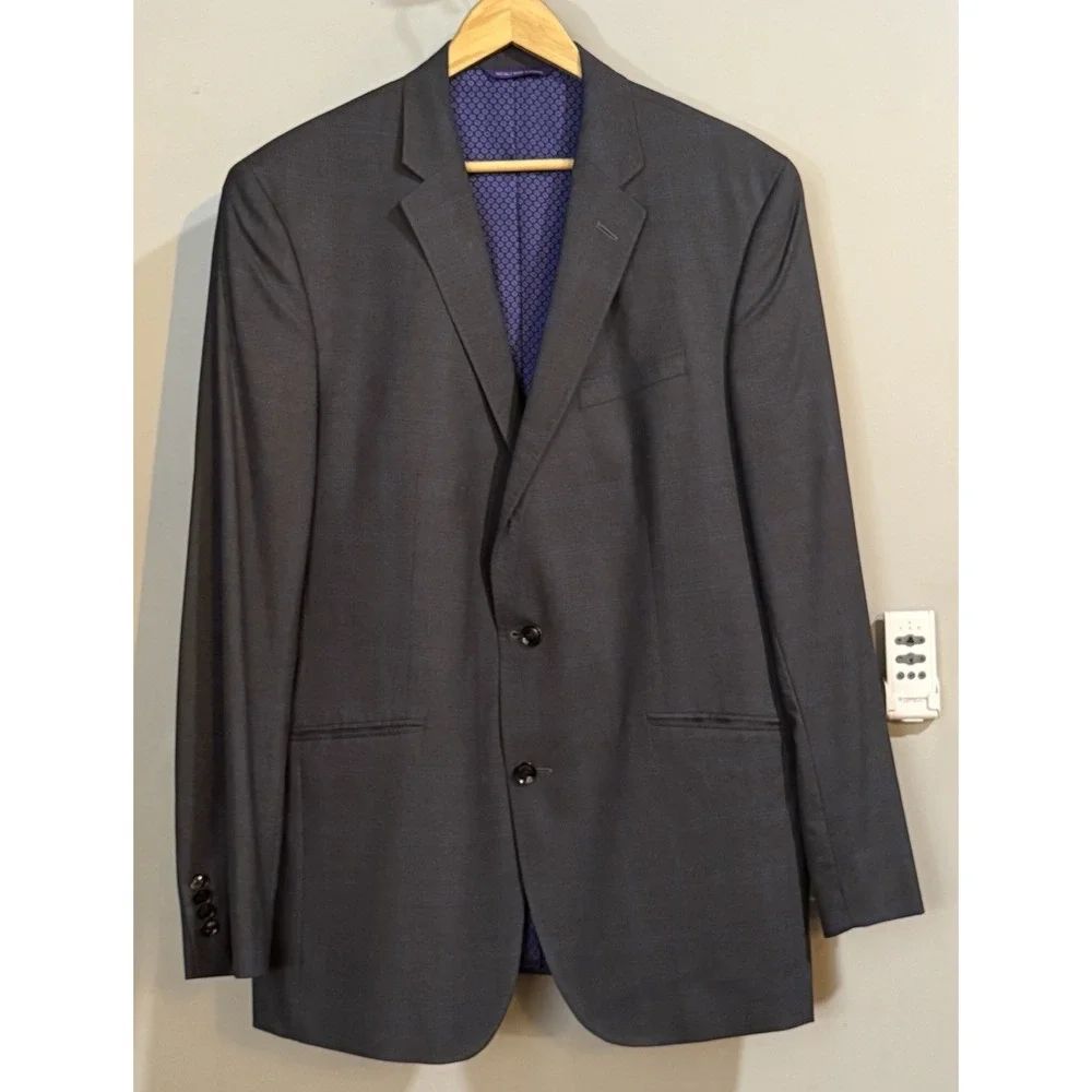 Ted Baker Blazer Endurance Wool Sport‎ Coat Check Union Canada Made 44L